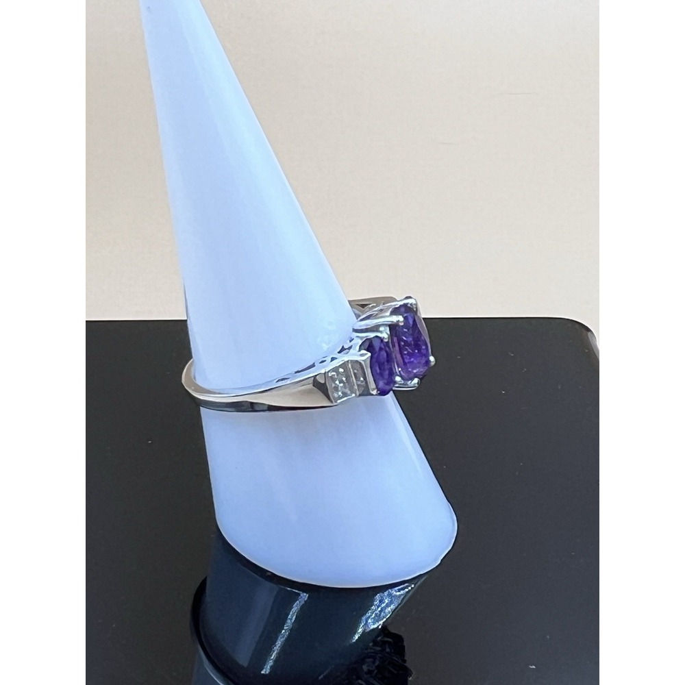 Amethyst Gemstone Pendant and Ring 925 Sterling Silver 18" Chain and Size 8 Ring - Picture 11 of 13